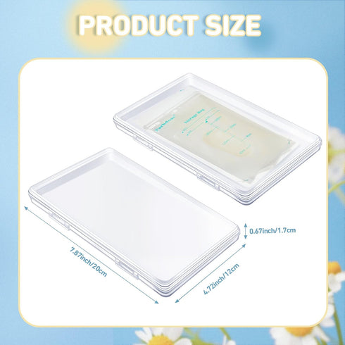 Hushee 12 7.87 4.72 0.67 Pcs Clear Flat Breast Milk Freezer Storage Organizer Space Saving Breastmilk Storage