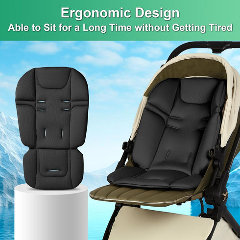 0-5 Baby Stroller Seat Liner for Most Models, Breathable Fabric Stroller Seat Liner Insert, Ensure Comfort and Support