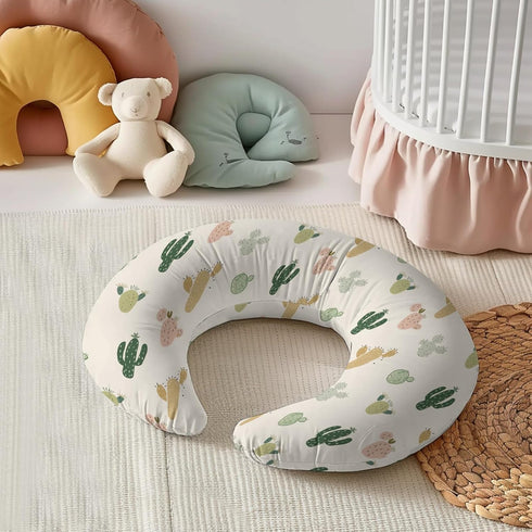 KuphiL10C Western Cactus Pattern Nursing Pillow Cover, Unisex Removable Breastfeeding Pillowcase Slipcover for Baby
