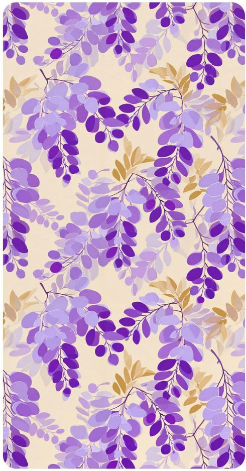 miaozhen Cotton Baby Crib Sheets Soft Breathable African Wisteria Lavender Crib Mattress Sheet