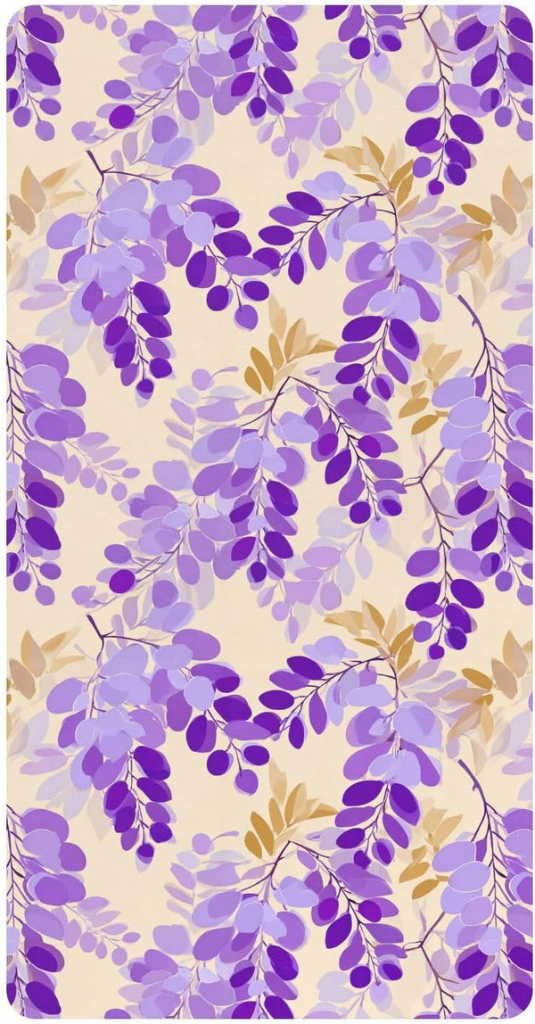 miaozhen Cotton Baby Crib Sheets Soft Breathable African Wisteria Lavender Crib Mattress Sheet