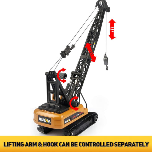 duturpo 1/50 Scale Metal Diecast Crane Truck Toy, Metal Construction Vehicles Model for Boys, Crane Machine Toy