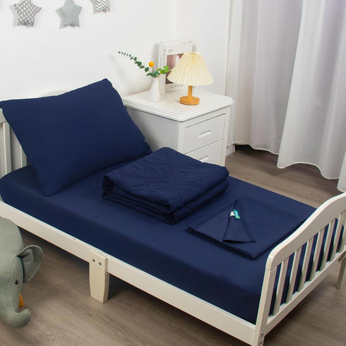 Biloban 4 Piece Toddler Bedding Set,Ultra Soft and Breathable Crib Bedding Set,Includes