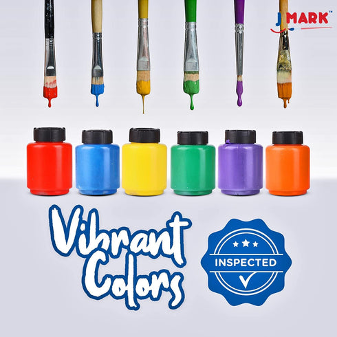 J MARK 38-Piece Toddler Paint Set, Includes Washable Tempera Paint, Art Smock, Brushes, and Painting Paper