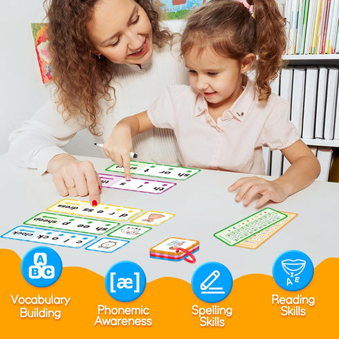 Blends & Digraphs Cards, Phonics Games for Toddlers Kids, Learn to Read, Spelling Reading Learning Activities