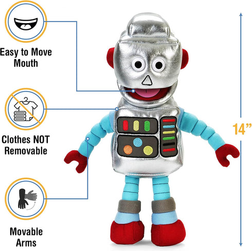 14" Silly Puppets Robot Hand Puppet - Engaging Toy for Kids and Adults