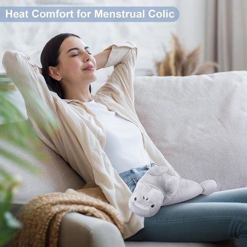 SuzziPals Heatable & Coolable Manatee Plush, Microwavable Stuffed Animal Heating Pad for Soothing & Relaxation