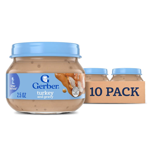 Gerber Stage 2 Baby Food, Turkey and Gravy Jar, Baby Food Poultry