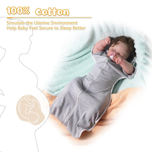 3-6 2-Pack 2 100% 0.5 3-6 Swaddle Newborn Age Months, Newborn Swaddle Sack with Way Zipper, Cotton Arms Up