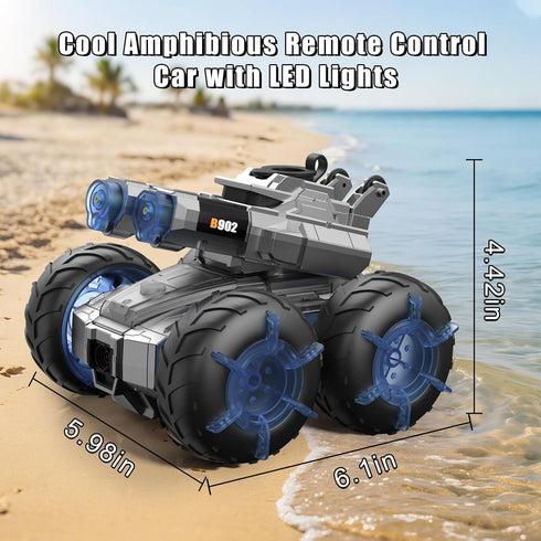 ZHYLLO 3-in-1 4WD 8 9 10 11 12 Remote Control Car RC Boat & Water Gun Amphibious Remote Control Car All-Terrain RC Cars