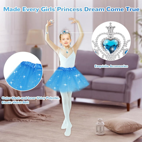 Princess Dress Up Toy Set: Girls Jewelry Boutique Role Playing Game, Toddler Dress Up Shoes, Skirts, Crowns, Wands,