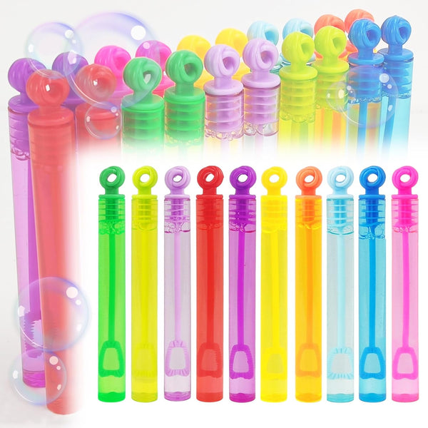 20 Pack Mini Bubble Wand Bulk Bubbles Party Favors in 10 Colors for Kids, Goodie Bags Filler