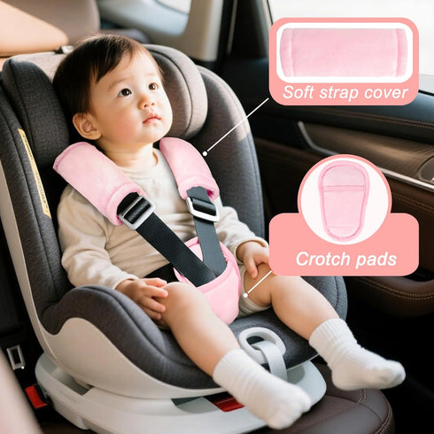 3 Car Seat Straps Pads for Baby Girls Pieces,Super Soft Car Seat Strap Covers Kids,Man Fai Sky Infant Carseat Shoulder
