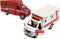 KiNSMART SetOf2 Rescue Team Ambulance 5" Die Cast Metal Cabin w/Pullback Action