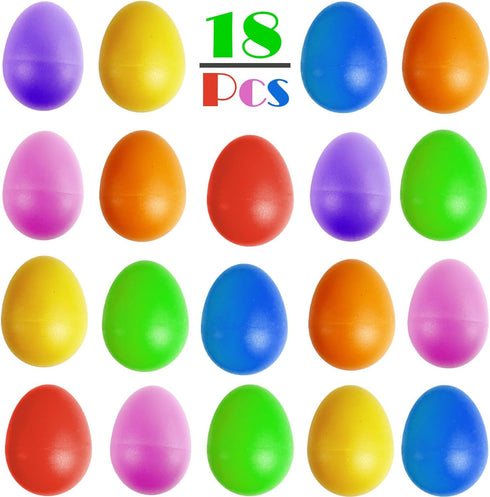 18 GIFTEXPRESS PCS Easter Egg Shakers for Kids Colorful Percussion Musical Maracas for Toddlers, Baby Sensory Toys