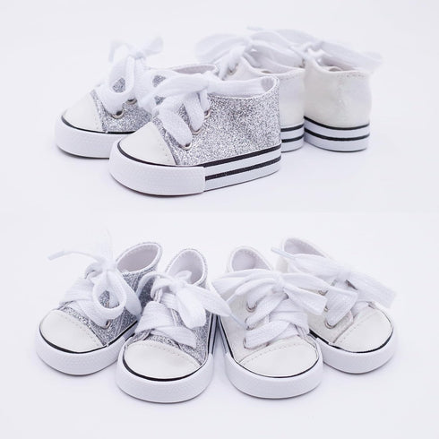 Etistta 6 18 inch 18 inch Pairs of Glitter Canvas Doll Shoes for Doll Shoes American Dolls Accessories