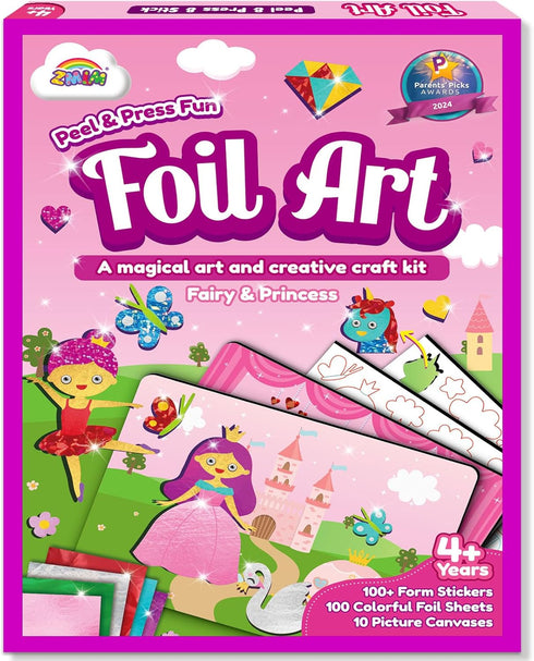 ZMLM Foil Fun Art Kit for Kids: Foil Art Crafts Princess Unicorn Gift for 4-9 Year Old Girls, Mess Free Art Supplies