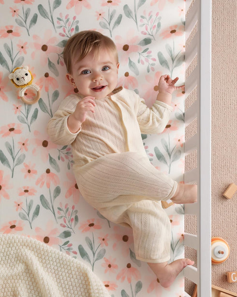2 Pack, 52x28 Yoofoss Crib Sheets Girl Fitted Baby Crib Sheet Fits for Standard Crib and Toddler Mattress, Ultra Soft