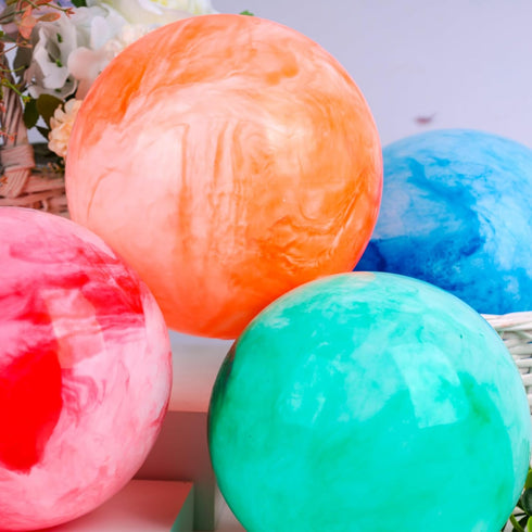AMOR PRESENT 4PCS Bouncing Ball with Pump, 8.7inch Marbleized Bouncy Balls for Kids Bouncing Sensory Play.