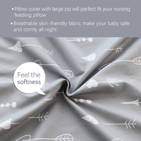 2 Pack Cozy Biloban Nursing Pillow Cover for Breastfeeding Pillow, Ultra Soft and Nursing Slipcovers, Snug Fits