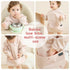 Baby Bibs with Long Sleeve Bib & BLW, Coverall Bibs for Baby Feeding, PU Soft and Skin-Friendly Material, Machine