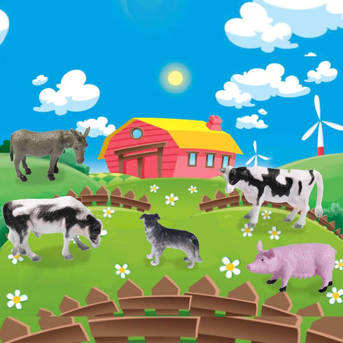Yowlieu 15 Playset Pcs Mini Figures Toys Realistic Farm Animal Figurines, Plastic Learning Educational Animal Themed