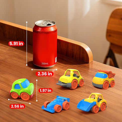 5 1-3, 12M+ 1 2 3 4 P&C Pcs Toddler Toys Mini Cars for Ages Beach Sand Outdoor Small Construction Toy Trucks for Kids