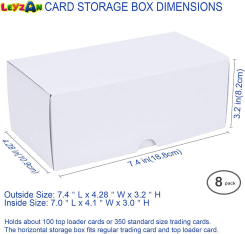 100 Count Trading Card Top Loaders, 8-Pack Toploader Storage Box with Dividers & Labels for TCG/Magic/Mtg Collection