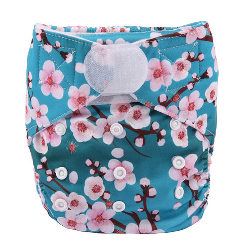 Sigzagor Baby Pocket Cloth Diaper Nappy Hook and Loop for Girls (Peach Blossom)