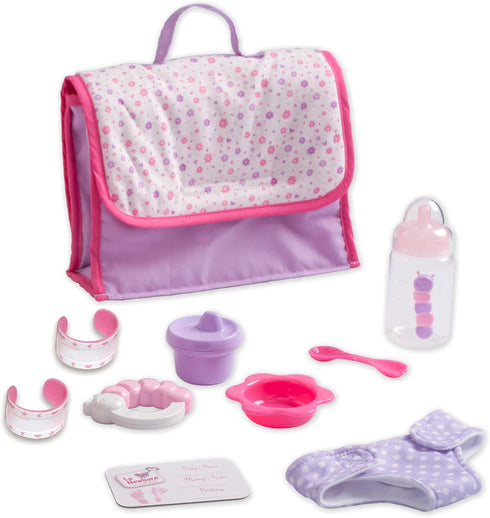 10 Set 13" 2+, Piece Deluxe Diaper Bag Gift | Feat. Realistic Smiling Baby Newborn Doll | La Newborn - JC Toys | All