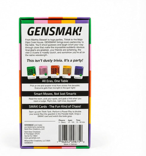 GENSMAK 2-8+ 10+ ! Trivia Party Game for Adults & Families Multi-Generational Trivia Card Game for Game Night Funny