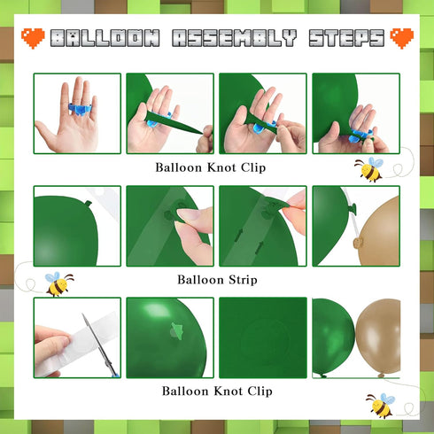 Video Game Birthday Party Balloon Arch Kit - Green Video Game Controller Balloons for Kids Boy Game Birthday Decorations