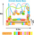 Bead Maze for Babies 6-12 Months, Wooden Educational Abacus Beads Circle, Colorful Roller Coaster Activity Game