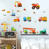 DECOWALL DS-8012 Kids Wall Stickers, Construction Site Cars Island Decals, Peel and Stick Removable for Nursery Bedroom