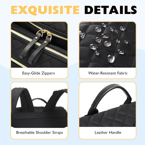 Backpack LORADI Lightweight Diaper Bag with Stroller Clips, Insulated Pockets, Baby Shower Essentials (Nylon, Black)