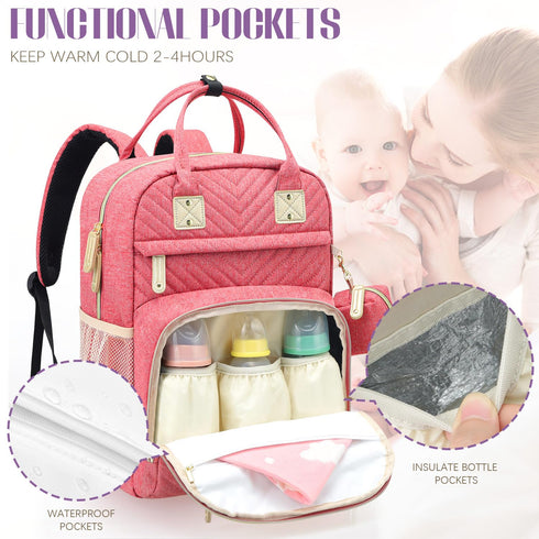 Backpack, Backpacks, Tuwubi Diaper Bag Baby Essentials Travel Tote Bag, Multi function Waterproof Travel Essentials