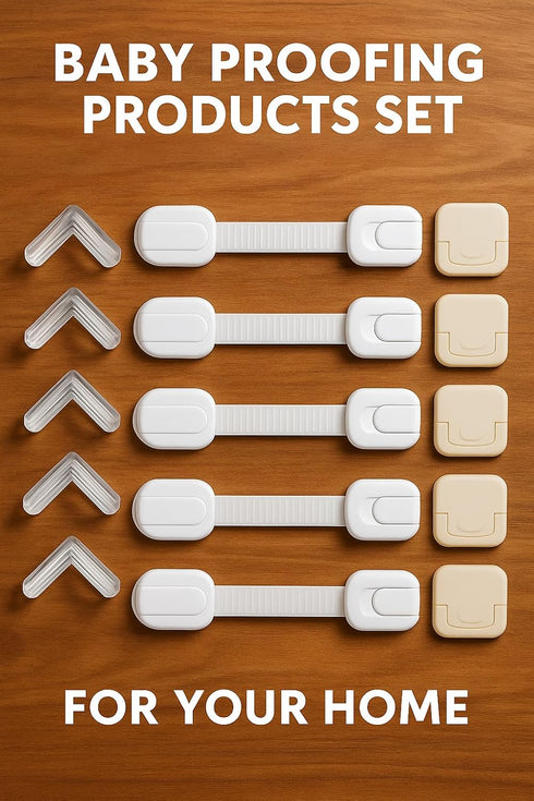 Generic (15 Pack) Set Baby Proofing Kit Complete Child Safety for Home Protection | Includes Cabinet Locks, Corner
