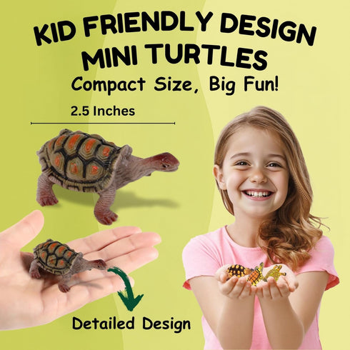 Liberty Imports 12 Piece Miniature Sea Turtle Animal Toys - Hand Painted Tortoise Figurines for Kids Party Favors