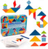 Vanmor Wooden Tangrams Sets, Educational Toy Pattern Blocks, Shape Card Brain Teaser Puzzles, Travel Games for Kids 4-8