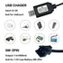 BaiWeiDun 7.4V SM-2PIN 7.4V 2S 1) USB Charger Cable with Plug Compatible RC Car RC Plane RC Tank RC Boat and Other