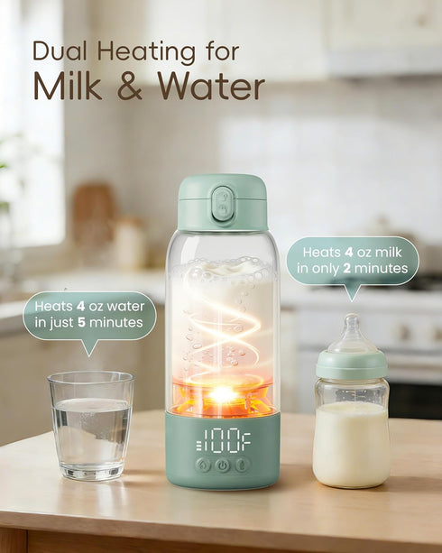 YKV 17 Portable Bottle Warmer for Travel, Baby Milk Warmer with Fast Heating & Long Battery Life, Ounces Large Capacity