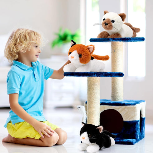 3 Pcs 9 Inch Cat Stuffed Animal Plush - Cute Stuffed Cat Plush Toys - Sleeping Gifts for Boys Girls