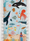 Rookie Humans 100% Cotton Sateen Fitted Crib Sheet: Beyond The Reef. Modern