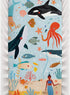 Rookie Humans 100% Cotton Sateen Fitted Crib Sheet: Beyond The Reef. Modern