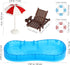 Abaodam Miniature Swimming Pool 5 Pieces Beach Miniature Dollhouse Decoration Swim Pool Umbrella Beach Chair for DIY Fairy Garden Dollhouse Decor Dollhouse Beach Chair