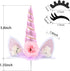 Pink Unicorns Cake Topper Decorations for Girls - Handmade Birthday Party Supplies with Eyelashes, 5.8 Inch