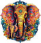 Wooden Puzzles for Adults, Mandala Elephant (L-280pcs) Unique Shaped Animal Wood Puzzles, Birthday Gift Family Game
