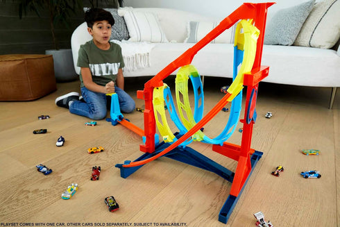 Hot Wheels Toy Car Track Set, Track Builder Unlimited Corkscrew Twist Kit Playset with 1:64 Scale Vehicle