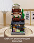 Set 379 (1656) Japanese City Street View Matcha Shop, MOC Creative Mini Building Blocks House pcs, Simulation