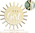 Double Sided Sun Gender Reveal Sign, Boho Sun Baby Boy or Girl Pregnancy Birth Announcement Wooden Sign, It's A Boy